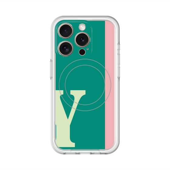 スリムプロテクションプレミアムケース with MagSafe［ オリジナル - initial color line - Y green ］