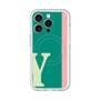 スリムプロテクションプレミアムケース with MagSafe［ オリジナル - initial color line - Y green ］