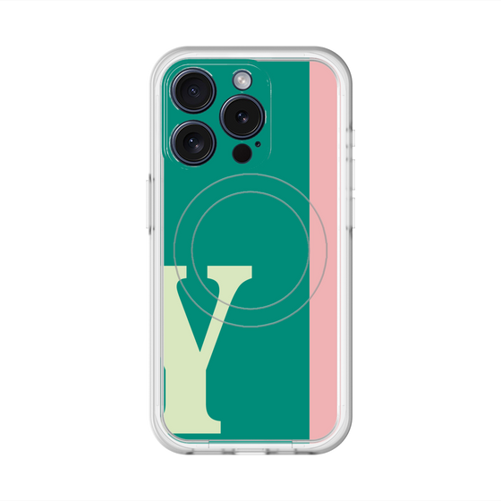 スリムプロテクションプレミアムケース with MagSafe［ オリジナル - initial color line - Y green ］