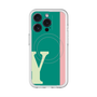 スリムプロテクションプレミアムケース with MagSafe［ オリジナル - initial color line - Y green ］
