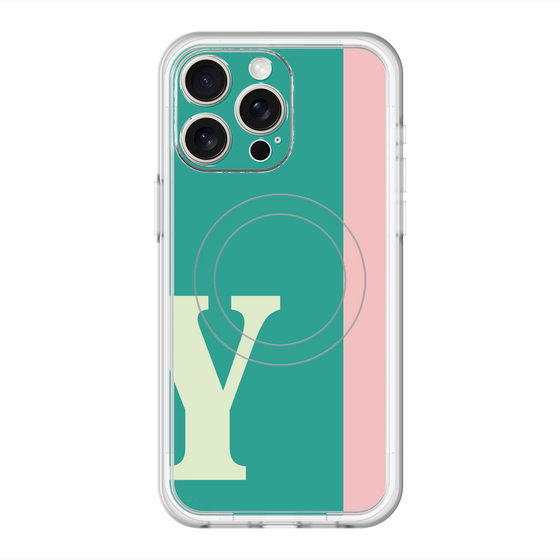 スリムプロテクションプレミアムケース with MagSafe［ オリジナル - initial color line - Y green ］