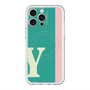 スリムプロテクションプレミアムケース with MagSafe［ オリジナル - initial color line - Y green ］