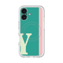 スリムプロテクションプレミアムケース with MagSafe［ オリジナル - initial color line - Y green ］
