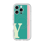スリムプロテクションプレミアムケース with MagSafe［ オリジナル - initial color line - Y green ］