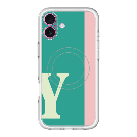 スリムプロテクションプレミアムケース with MagSafe［ オリジナル - initial color line - Y green ］