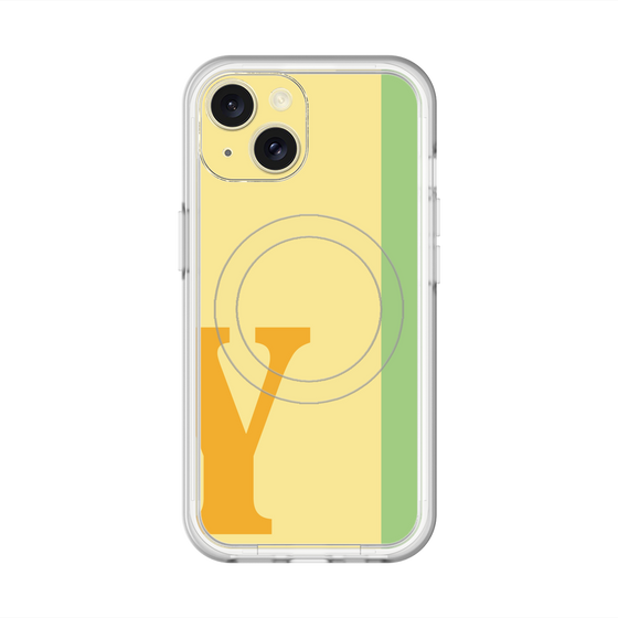 スリムプロテクションプレミアムケース with MagSafe［ オリジナル - initial color line - Y yellow ］