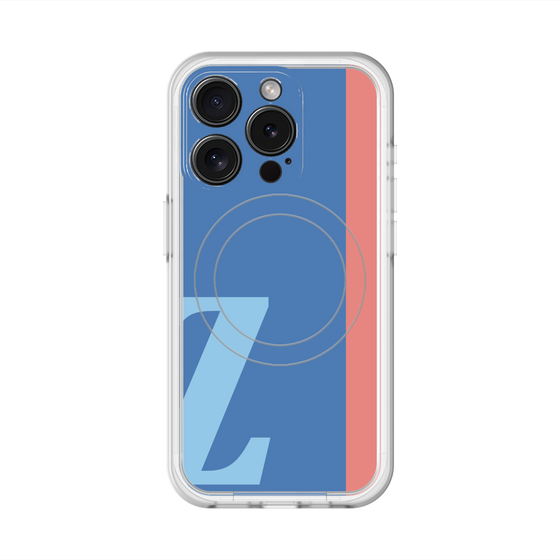 スリムプロテクションプレミアムケース with MagSafe［ オリジナル - initial color line - Z blue ］