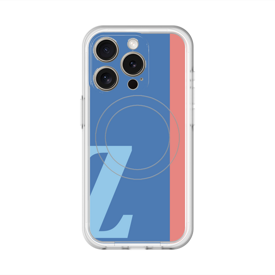 スリムプロテクションプレミアムケース with MagSafe［ オリジナル - initial color line - Z blue ］