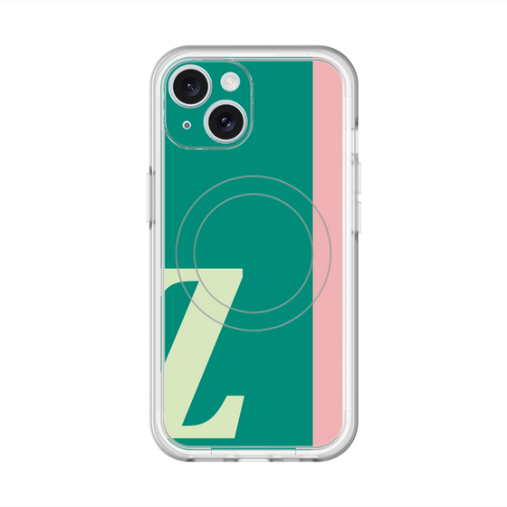 スリムプロテクションプレミアムケース with MagSafe［ オリジナル - initial color line - Z green ］