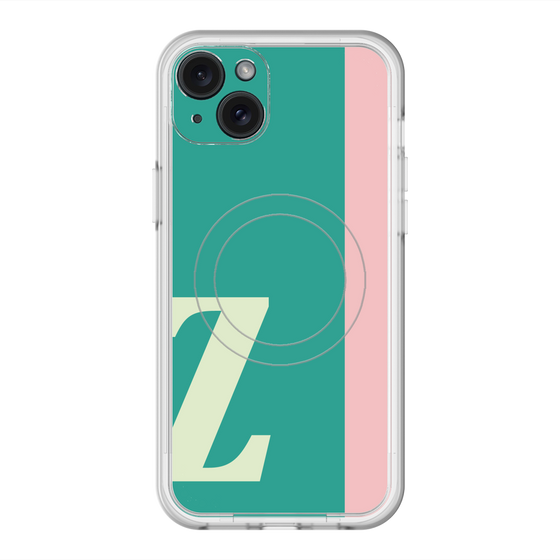 スリムプロテクションプレミアムケース with MagSafe［ オリジナル - initial color line - Z green ］