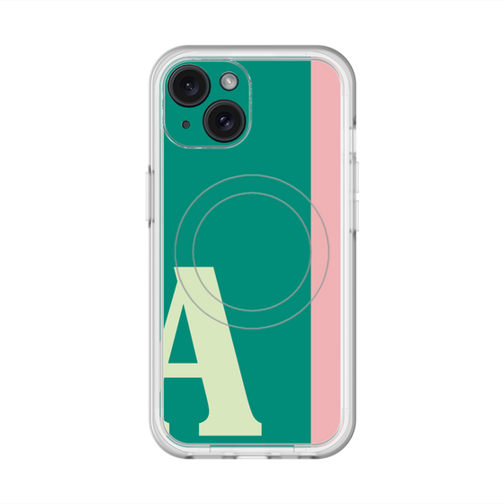 スリムプロテクションプレミアムケース with MagSafe［ オリジナル - initial color line - A green ］
