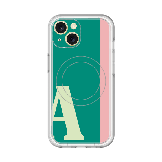スリムプロテクションプレミアムケース with MagSafe［ オリジナル - initial color line - A green ］