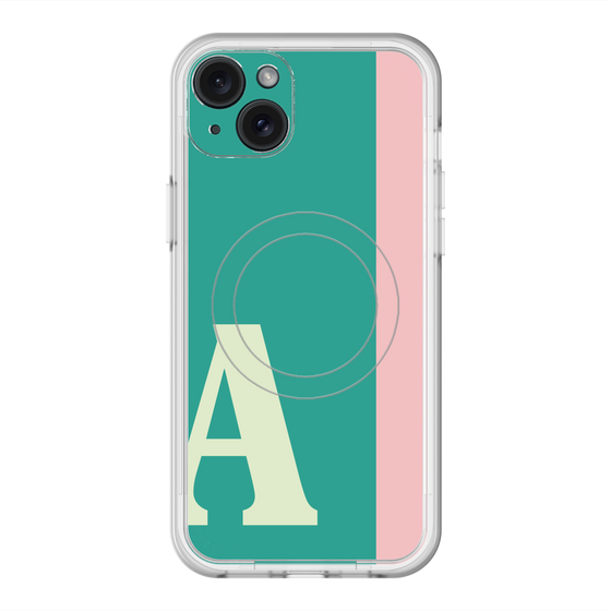 スリムプロテクションプレミアムケース with MagSafe［ オリジナル - initial color line - A green ］