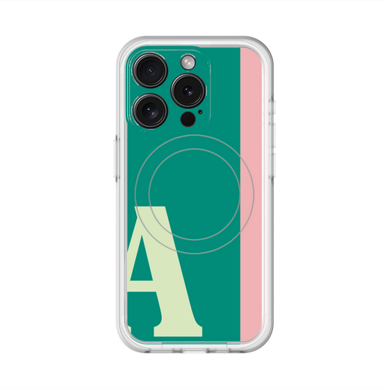 スリムプロテクションプレミアムケース with MagSafe［ オリジナル - initial color line - A green ］