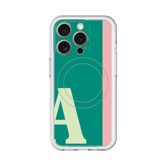 スリムプロテクションプレミアムケース with MagSafe［ オリジナル - initial color line - A green ］