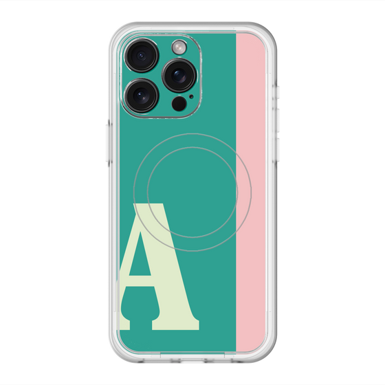 スリムプロテクションプレミアムケース with MagSafe［ オリジナル - initial color line - A green ］
