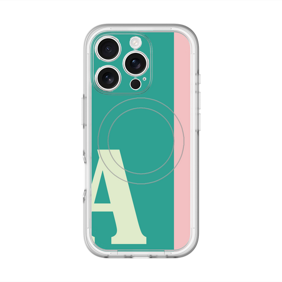 スリムプロテクションプレミアムケース with MagSafe［ オリジナル - initial color line - A green ］