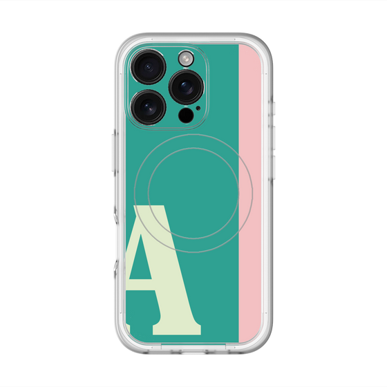 スリムプロテクションプレミアムケース with MagSafe［ オリジナル - initial color line - A green ］