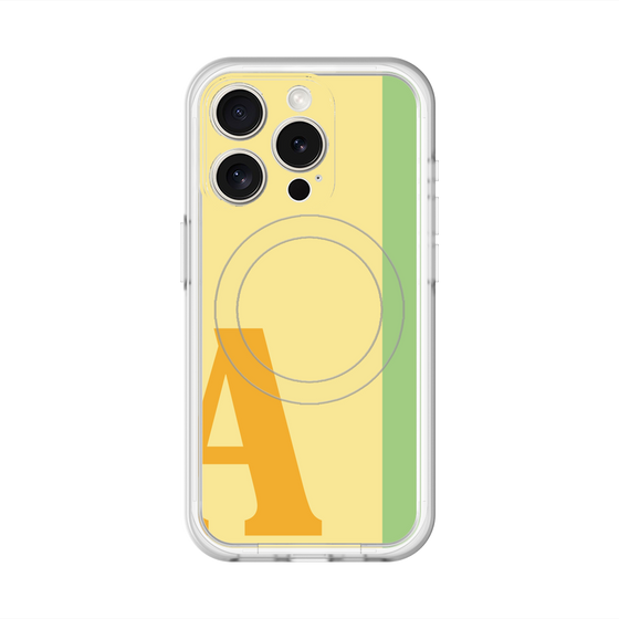 スリムプロテクションプレミアムケース with MagSafe［ オリジナル - initial color line - A yellow ］
