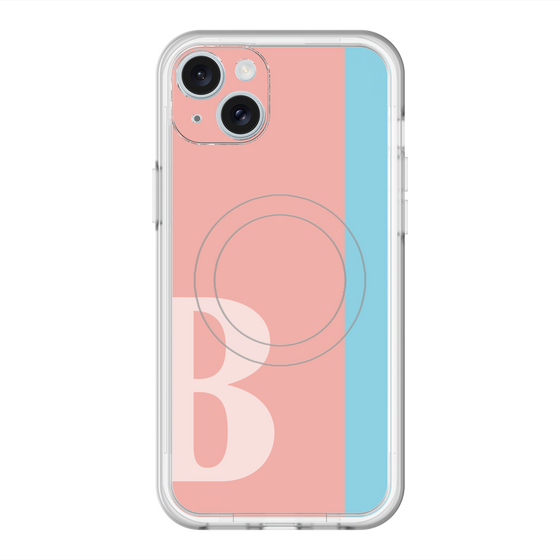 スリムプロテクションプレミアムケース with MagSafe［ オリジナル - initial color line - B pink ］