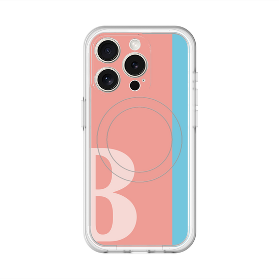 スリムプロテクションプレミアムケース with MagSafe［ オリジナル - initial color line - B pink ］