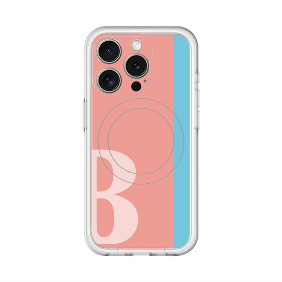 スリムプロテクションプレミアムケース with MagSafe［ オリジナル - initial color line - B pink ］