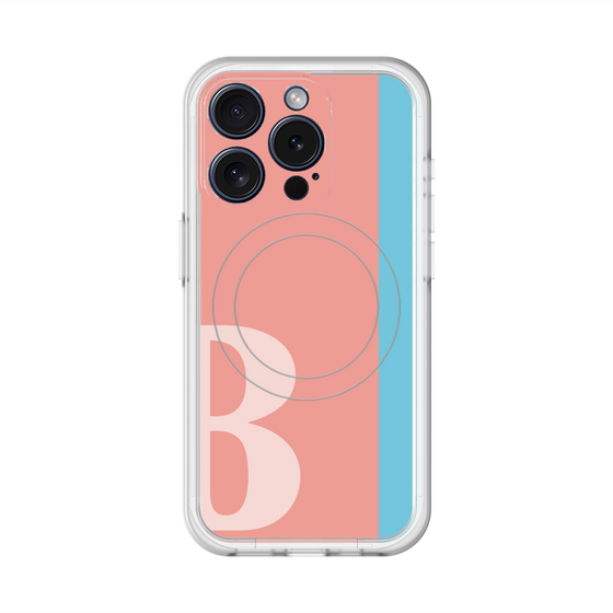 スリムプロテクションプレミアムケース with MagSafe［ オリジナル - initial color line - B pink ］