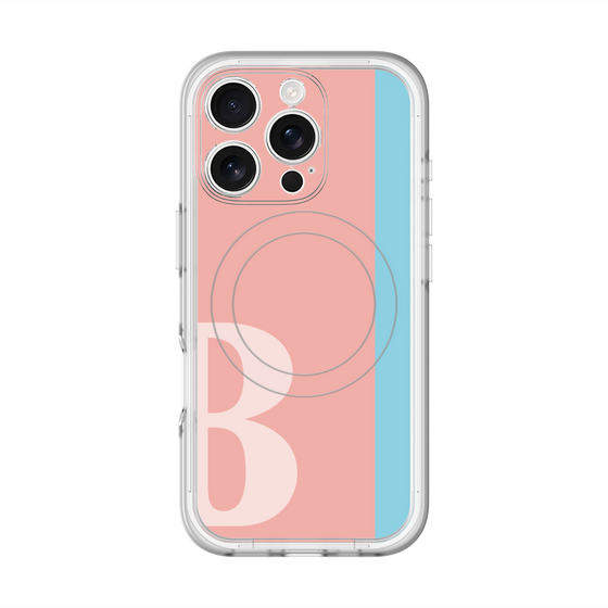 スリムプロテクションプレミアムケース with MagSafe［ オリジナル - initial color line - B pink ］