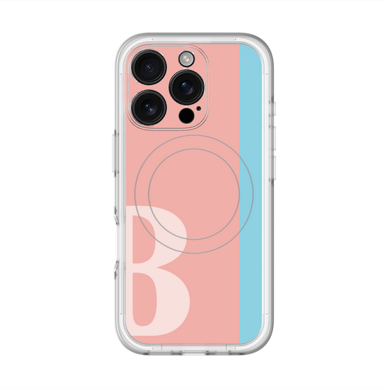 スリムプロテクションプレミアムケース with MagSafe［ オリジナル - initial color line - B pink ］