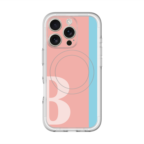 スリムプロテクションプレミアムケース with MagSafe［ オリジナル - initial color line - B pink ］