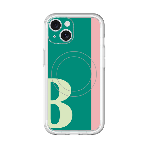 スリムプロテクションプレミアムケース with MagSafe［ オリジナル - initial color line - B green ］