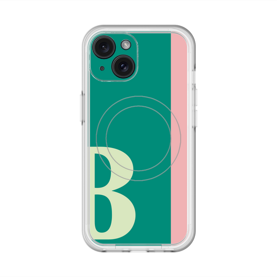 スリムプロテクションプレミアムケース with MagSafe［ オリジナル - initial color line - B green ］