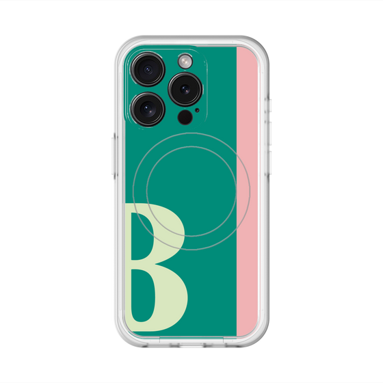 スリムプロテクションプレミアムケース with MagSafe［ オリジナル - initial color line - B green ］
