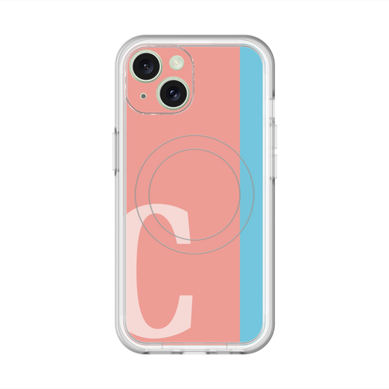 スリムプロテクションプレミアムケース with MagSafe［ オリジナル - initial color line - C pink ］