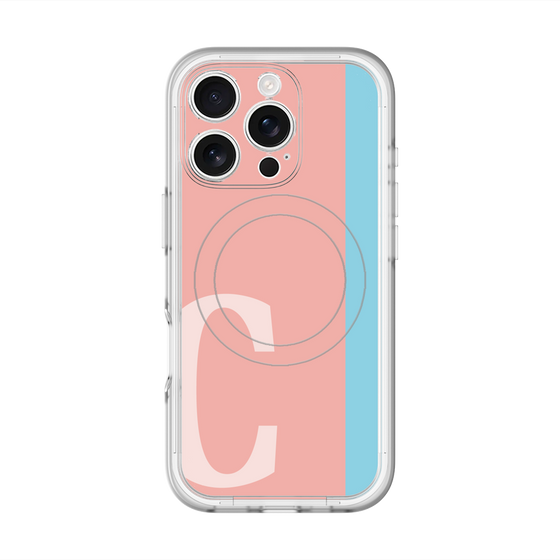 スリムプロテクションプレミアムケース with MagSafe［ オリジナル - initial color line - C pink ］