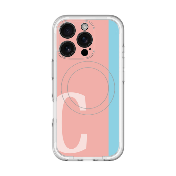 スリムプロテクションプレミアムケース with MagSafe［ オリジナル - initial color line - C pink ］