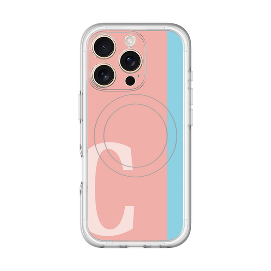 スリムプロテクションプレミアムケース with MagSafe［ オリジナル - initial color line - C pink ］