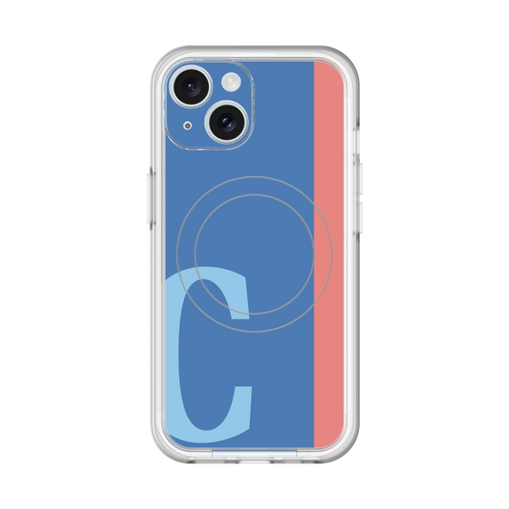 スリムプロテクションプレミアムケース with MagSafe［ オリジナル - initial color line - C blue ］