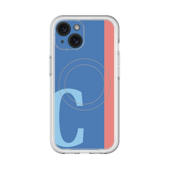 スリムプロテクションプレミアムケース with MagSafe［ オリジナル - initial color line - C blue ］