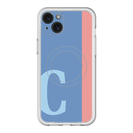 スリムプロテクションプレミアムケース with MagSafe［ オリジナル - initial color line - C blue ］