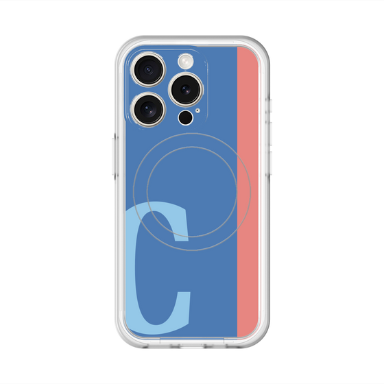 スリムプロテクションプレミアムケース with MagSafe［ オリジナル - initial color line - C blue ］