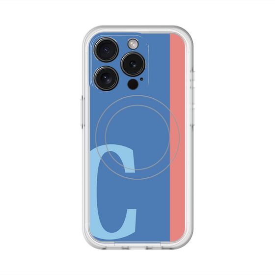 スリムプロテクションプレミアムケース with MagSafe［ オリジナル - initial color line - C blue ］