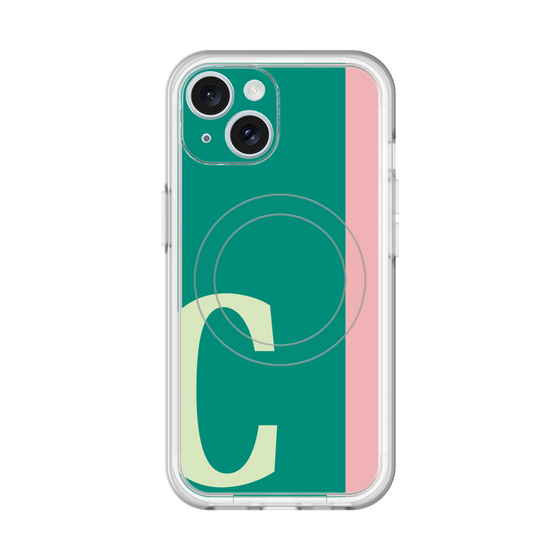 スリムプロテクションプレミアムケース with MagSafe［ オリジナル - initial color line - C green ］