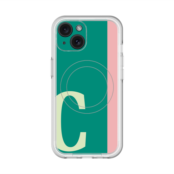 スリムプロテクションプレミアムケース with MagSafe［ オリジナル - initial color line - C green ］
