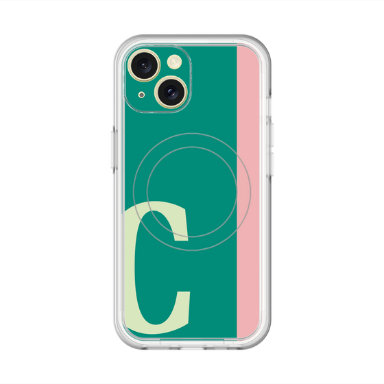 スリムプロテクションプレミアムケース with MagSafe［ オリジナル - initial color line - C green ］