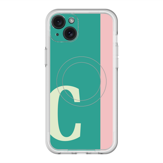 スリムプロテクションプレミアムケース with MagSafe［ オリジナル - initial color line - C green ］