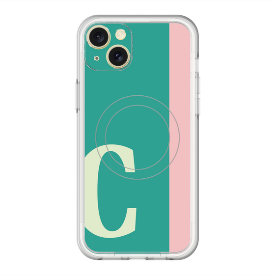 スリムプロテクションプレミアムケース with MagSafe［ オリジナル - initial color line - C green ］