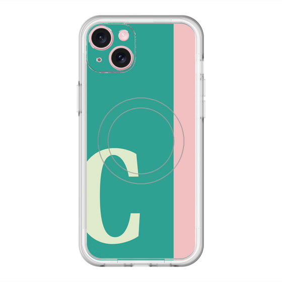 スリムプロテクションプレミアムケース with MagSafe［ オリジナル - initial color line - C green ］