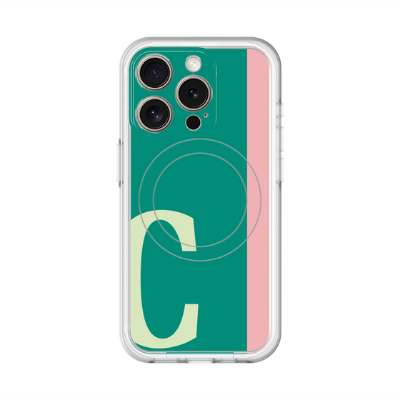 スリムプロテクションプレミアムケース with MagSafe［ オリジナル - initial color line - C green ］