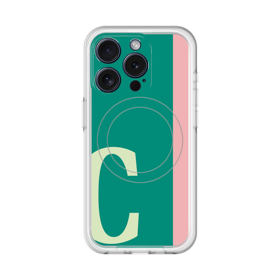 スリムプロテクションプレミアムケース with MagSafe［ オリジナル - initial color line - C green ］